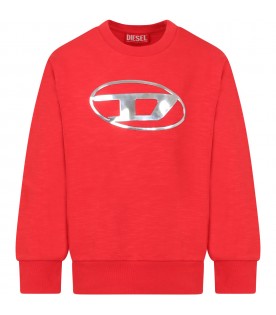 Red sweatshirt for boy with logo