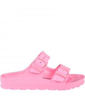 Pink sandals for girl with logo