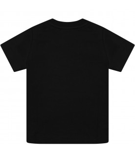 Black t-shirt for baby boy with print