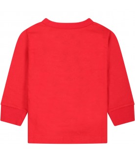 Red t-shirt for babies with logo