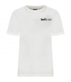 Ivory t-shirt for boy with logo