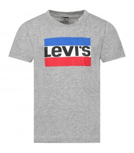 Grey t-shirt for boy with logo
