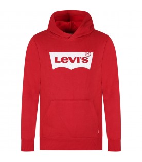 Red sweatshirt for kids with logo