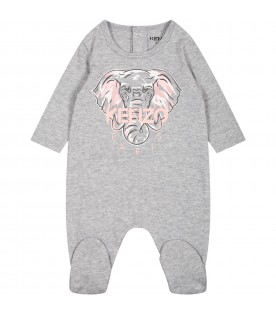 Multicolor set for baby girl with logo and elephant