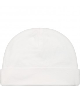 White hat for baby girl with logo
