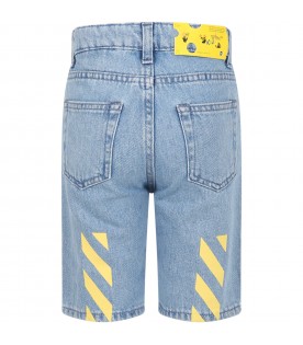 light blue shorts for boy with logo and arrows