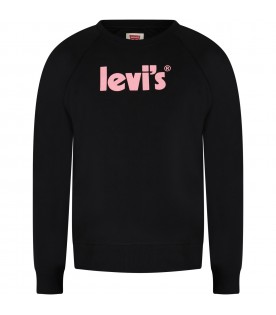 Black sweat shirt for girl with logo