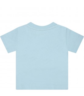 Light blue t-shirt for baby boy with Teddy Bear