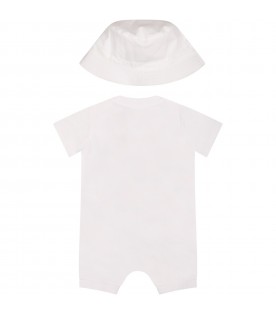 White set for babies with print and Teddy Bear