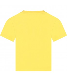 Yellow t-shirt for kids with Teddy Bear and logo