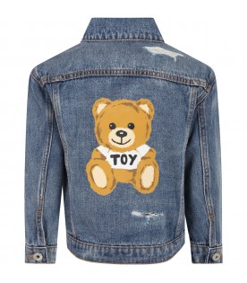 Blue jacket for boy with Teddy Bear and logo