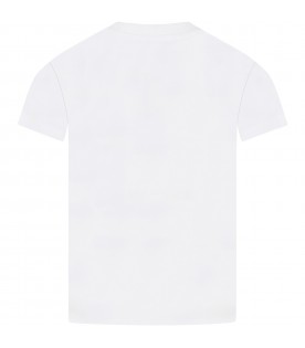 White t-shirt for kids with logo and Teddy Bear