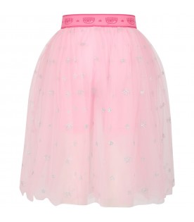 Pink skirt for girl with winks