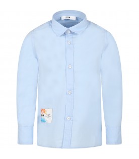 Light blue shirt for boy with logo