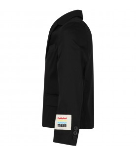 Black jacket for boy with logo