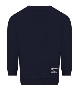 Blue sweatshirt for boy with iconic logo