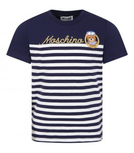 Multicolor t-shirt for boy with logo and Teddy Bear