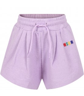 Casual violet shorts for girl