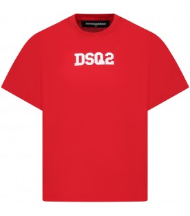 Red t-shirt for boy with logo
