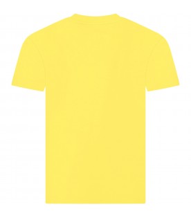 Yellow t-shirt for boy with logo and print