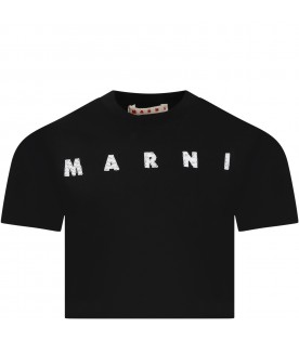 Black t-shirt for girl with logo