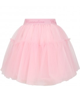 pink skirt for girl with logo