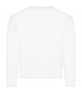 White sweatshirt for boy with logo
