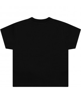 Black t-shirt for baby boy with logo