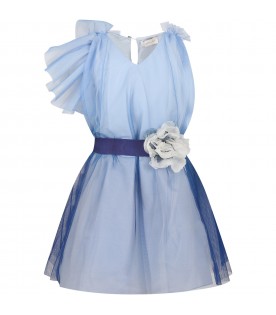 Elegant light blue dress for girl