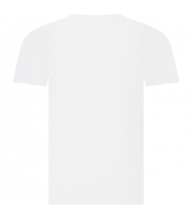 White t-shirt for boy with logo