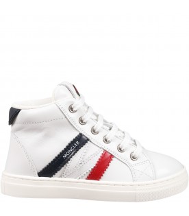 White sneaker for boy with logo