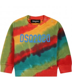 Multicolor sweatshirt for baby boy with logo