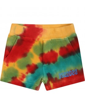 Multicolor shorts for baby boy with logo