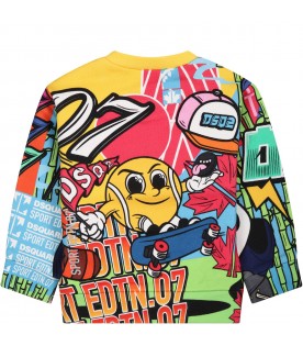 Multicolor sweatshirt for baby boy with Shibuya print