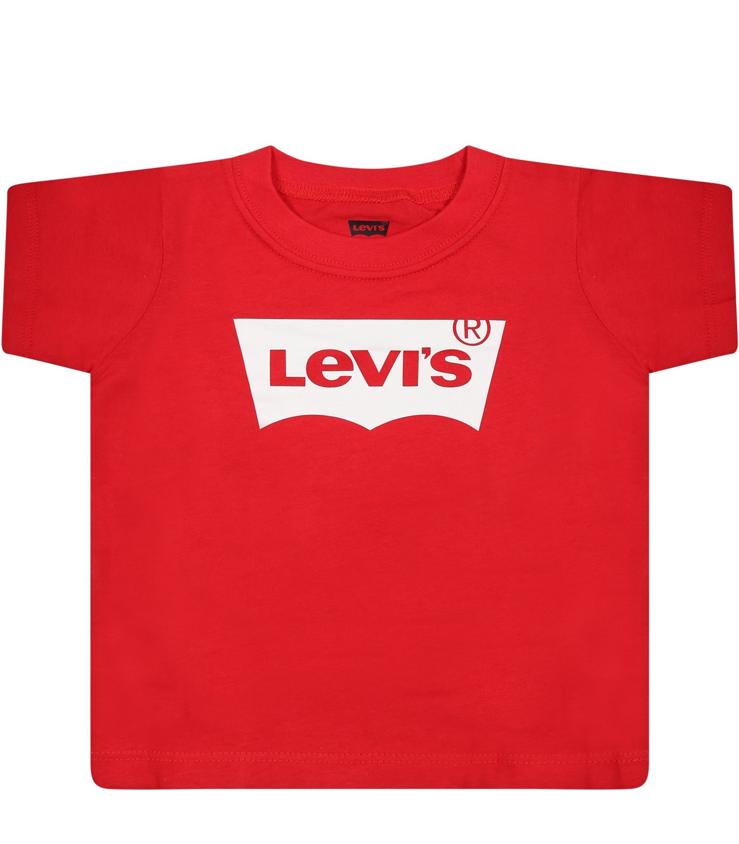 Levi's Kids Red t-shirt for baby kids with white logo print - CoccoleBimbi