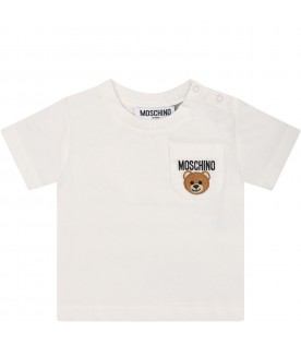 White t-shirt for babies with Teddy Bear
