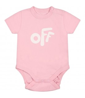 Pink set for baby girl with logo