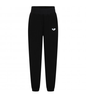 Black trousers for girl with iconic wink and star