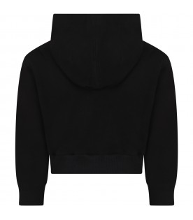 Black sweatshirt for girl with iconic wink and star
