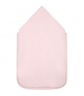 Pink sleeping bag for baby girl with logo