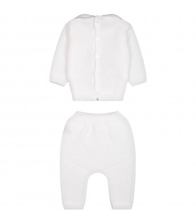 White suit for babies with bear