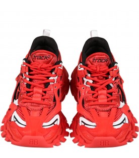 Red sneakers for boy with logo
