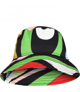 Multicolor cloche for girl with print and logo