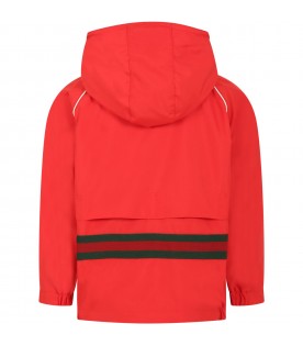Red jacket for kids with vintage logo