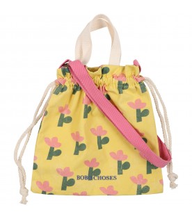 Yellow bag for girl with logo