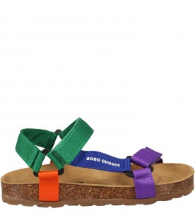 Multicolor sandals for kids with logo