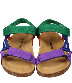 Multicolor sandals for kids with logo