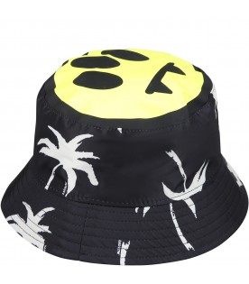 Black cloche for kids with iconic smiley