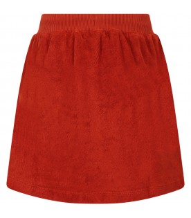 Red skirt for girl with embrodery