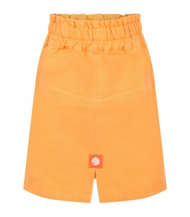 Orange skirt for girl with patch